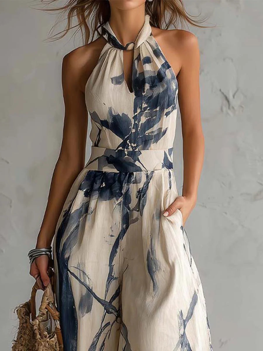 ARIANA | PRINTED WIDE-LEG JUMPSUIT WITH POCKETS