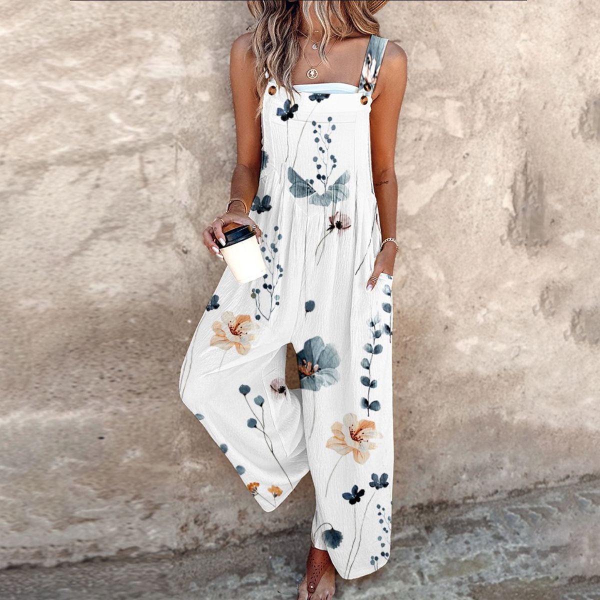 LUNA | RELAXED FIT FLORAL PRINT JUMPSUIT