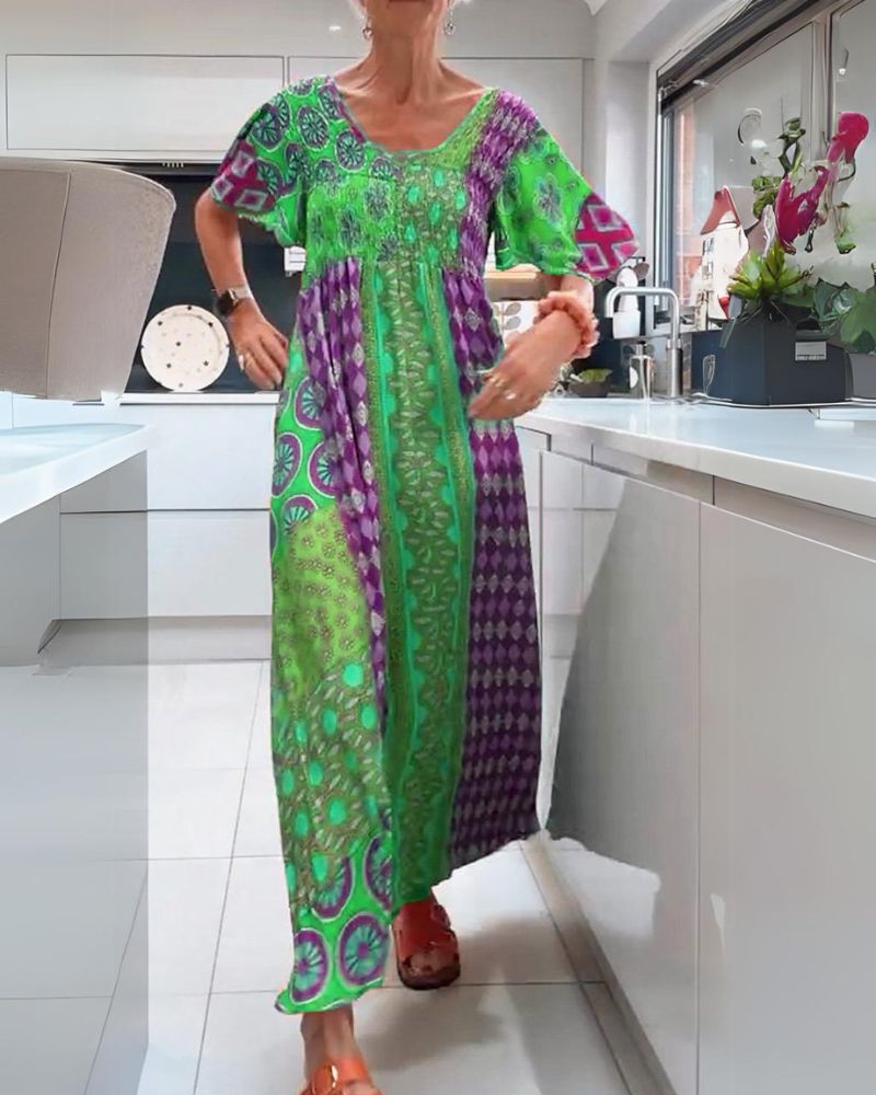 ADDISON | COLORFUL BOHEMIAN TUMMY COVERING DRESS