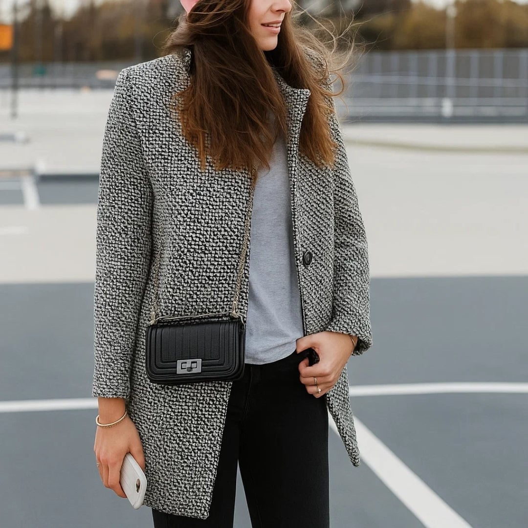 CATALEYA | CLASSIC HOUNDSTOOTH MIDI COAT