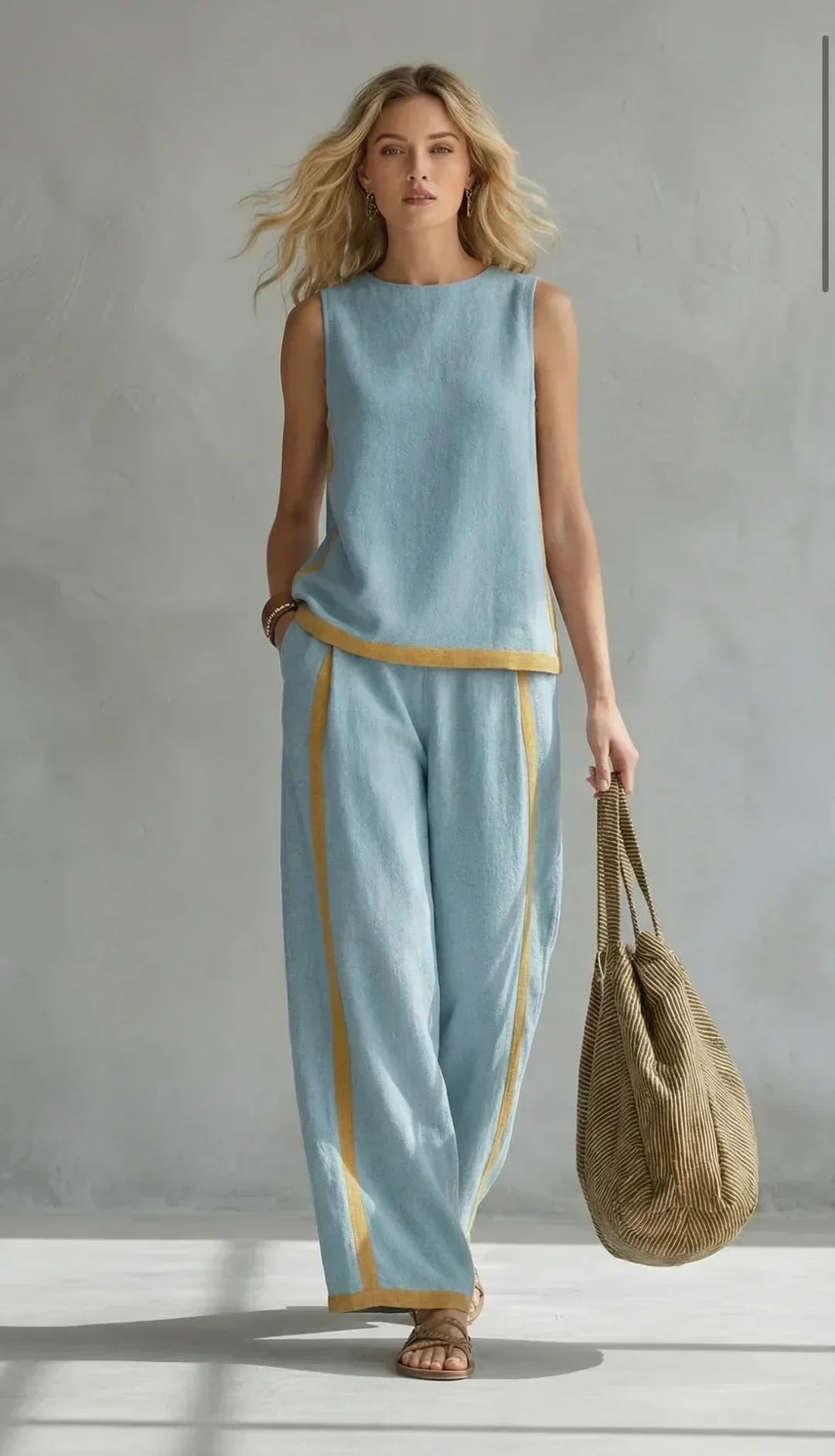 LEILA | ELEGANT COTTON & LINEN TWO-PIECE SET