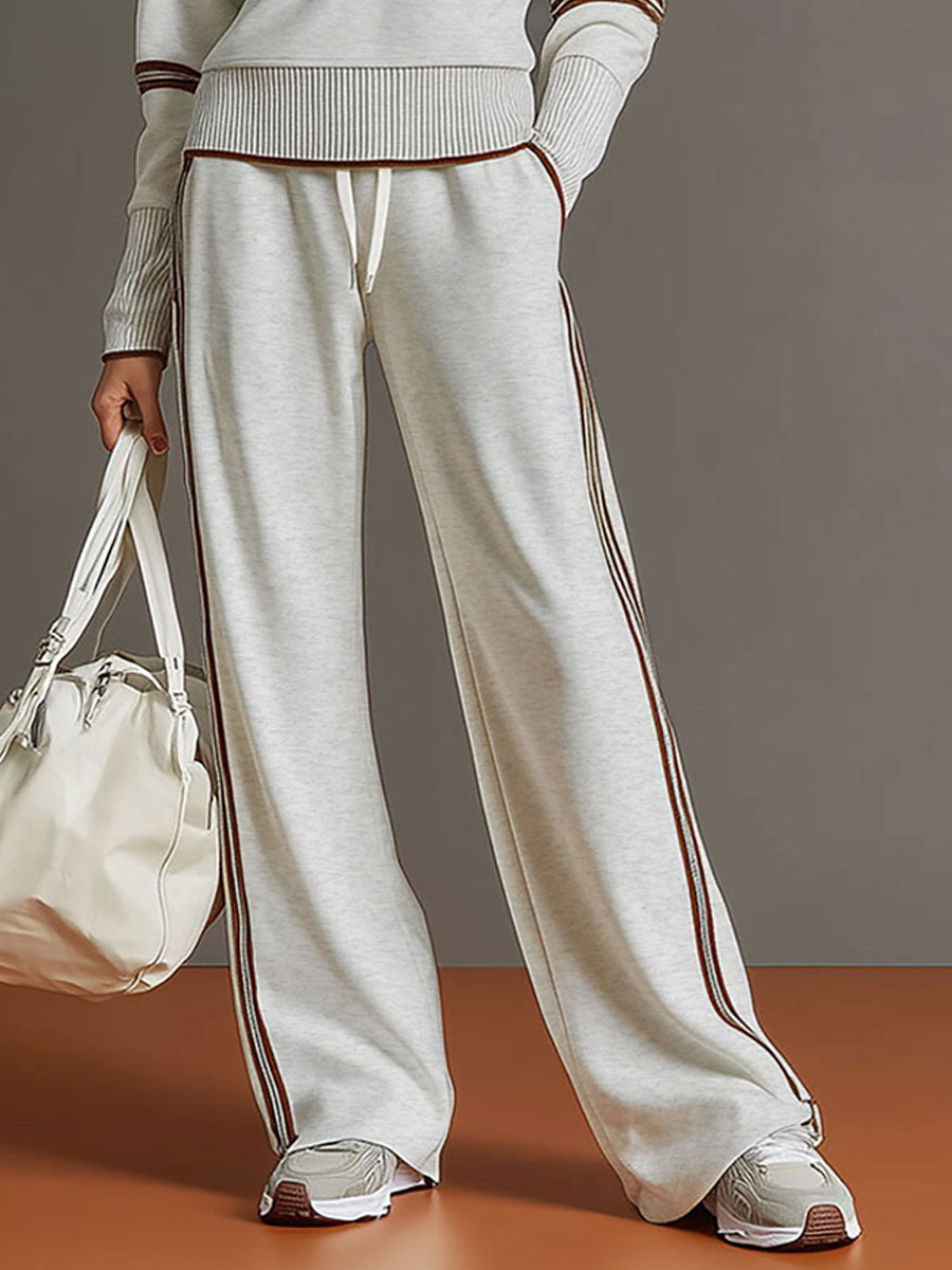 MARIETTA | ZIP-NECK WIDE-LEG TWO-PIECE SET