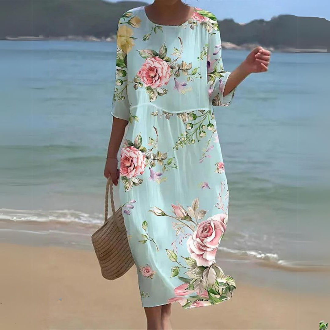 GRACE | FLOWY MIDI DRESS WITH TUMMY COVERAGE