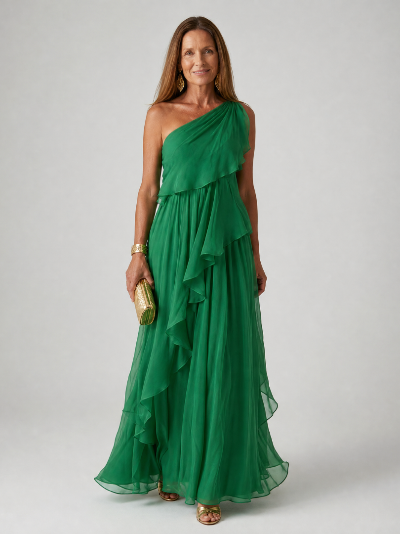 AMELIA | ELEGANT RUFFLE MAXI DRESS