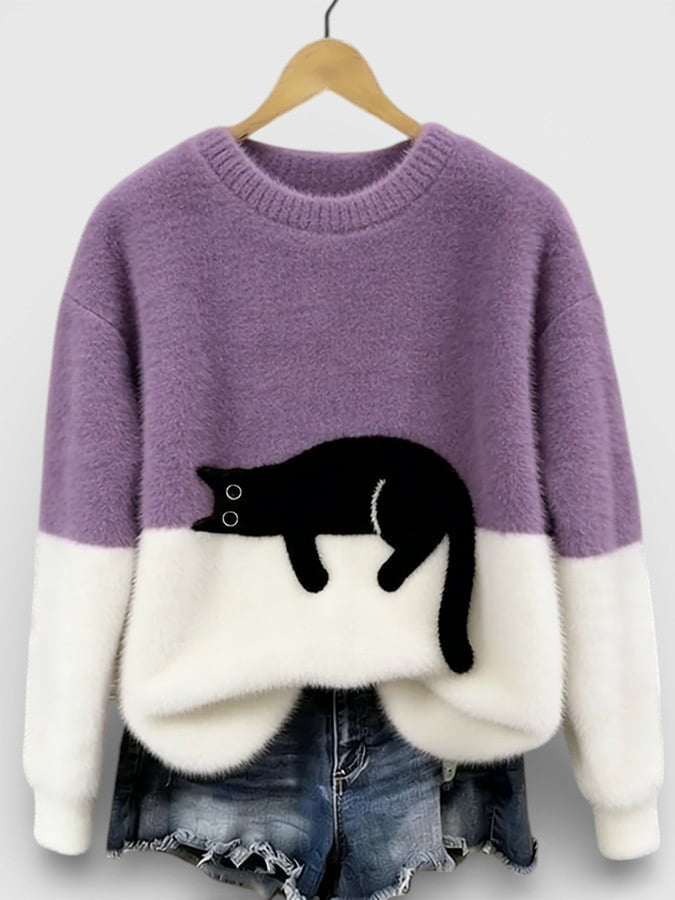 LINDA | GRAPHIC CAT PRINT HOODIE