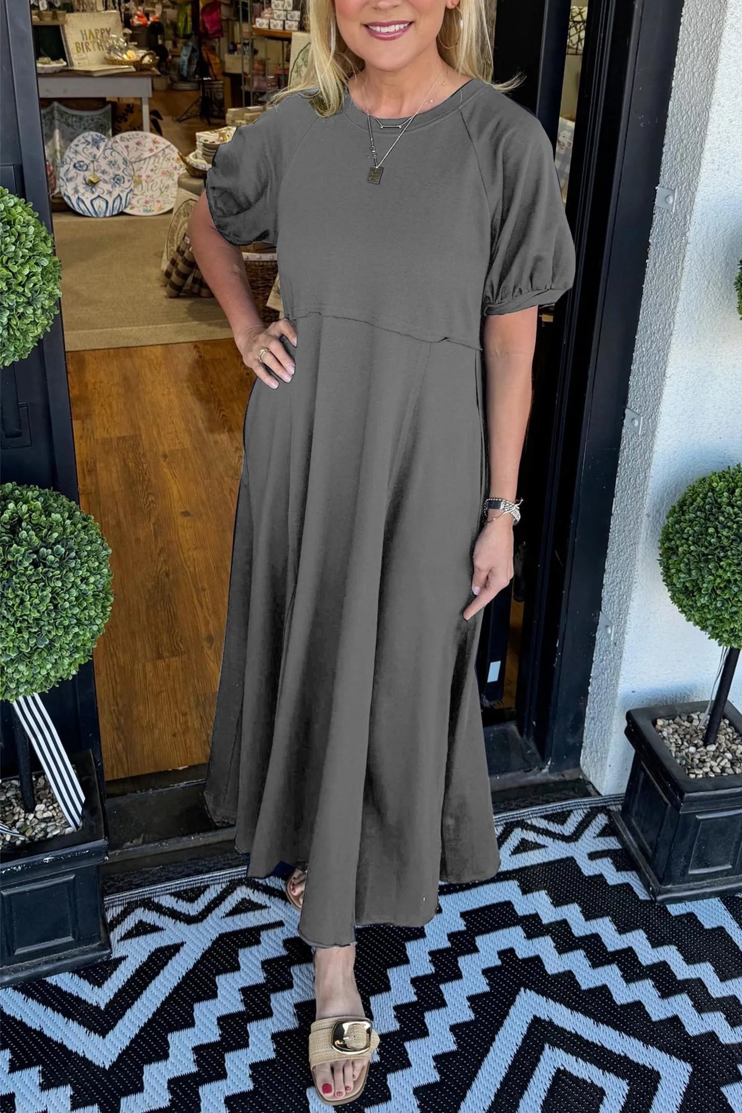 CHARLOTTE | RELAXED MAXI DRESS WITH TUMMY COVERAGE