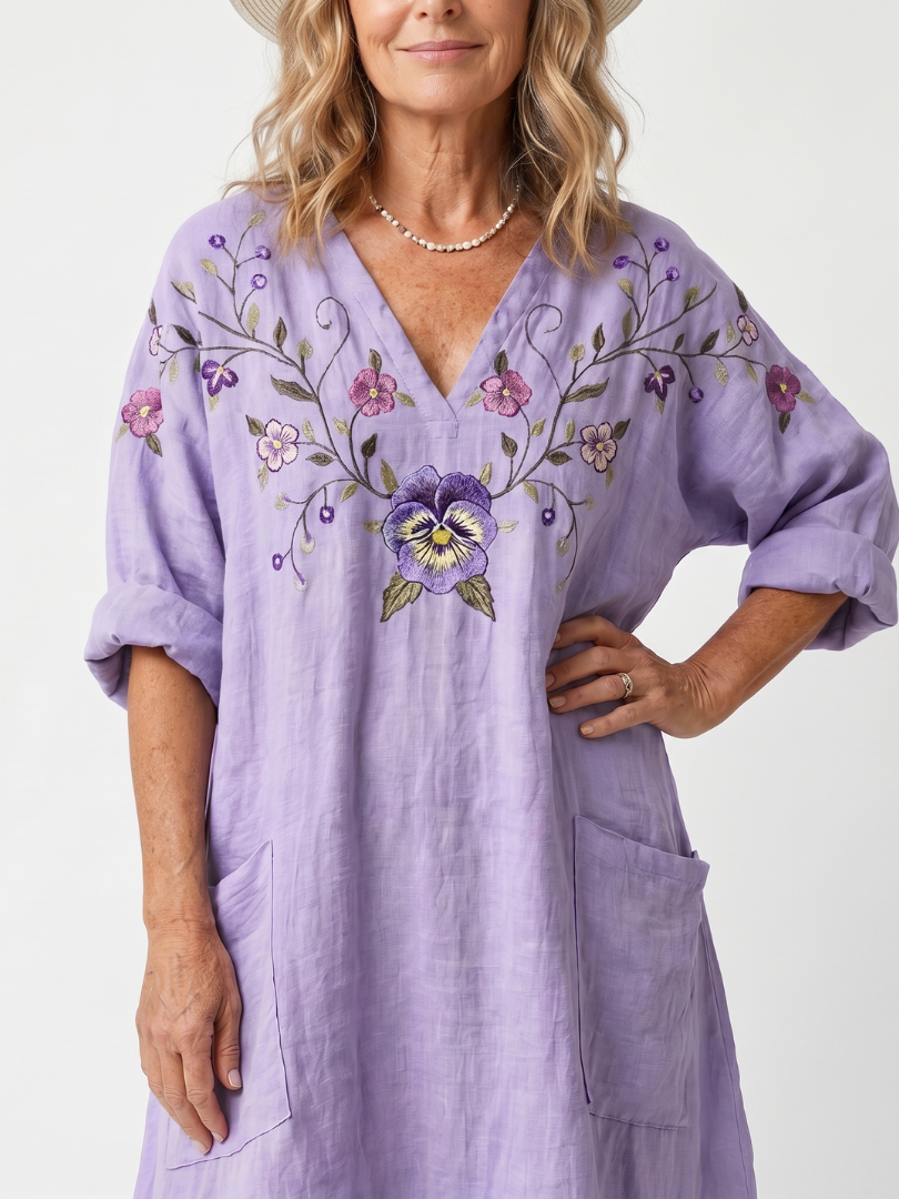 AMARA | FLORAL OVERSIZED POCKET MIDI DRESS