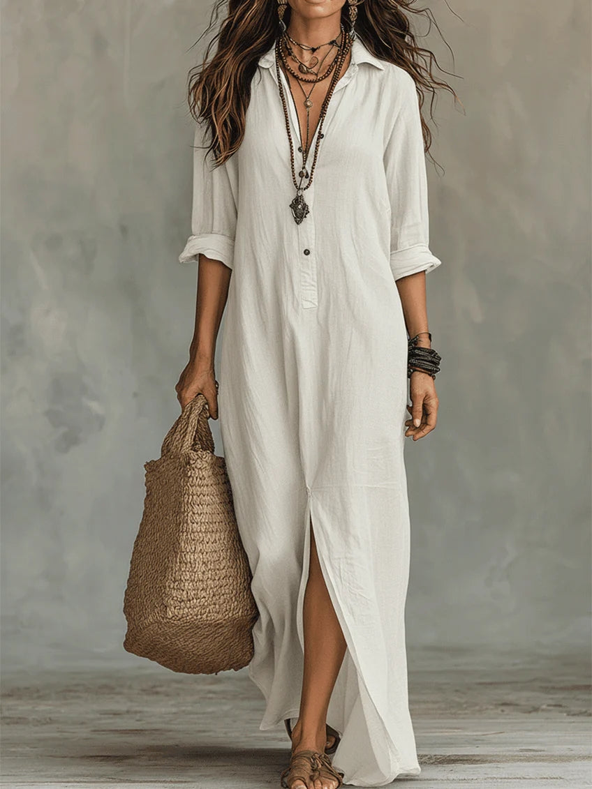 JUNE | STYLISH TUMMY COVERING BUTTON DRESS
