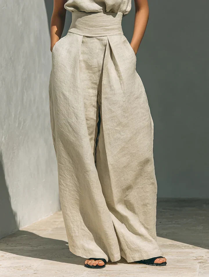 CRISTINA | MINIMALIST COTTON & LINEN TWO-PIECE SET