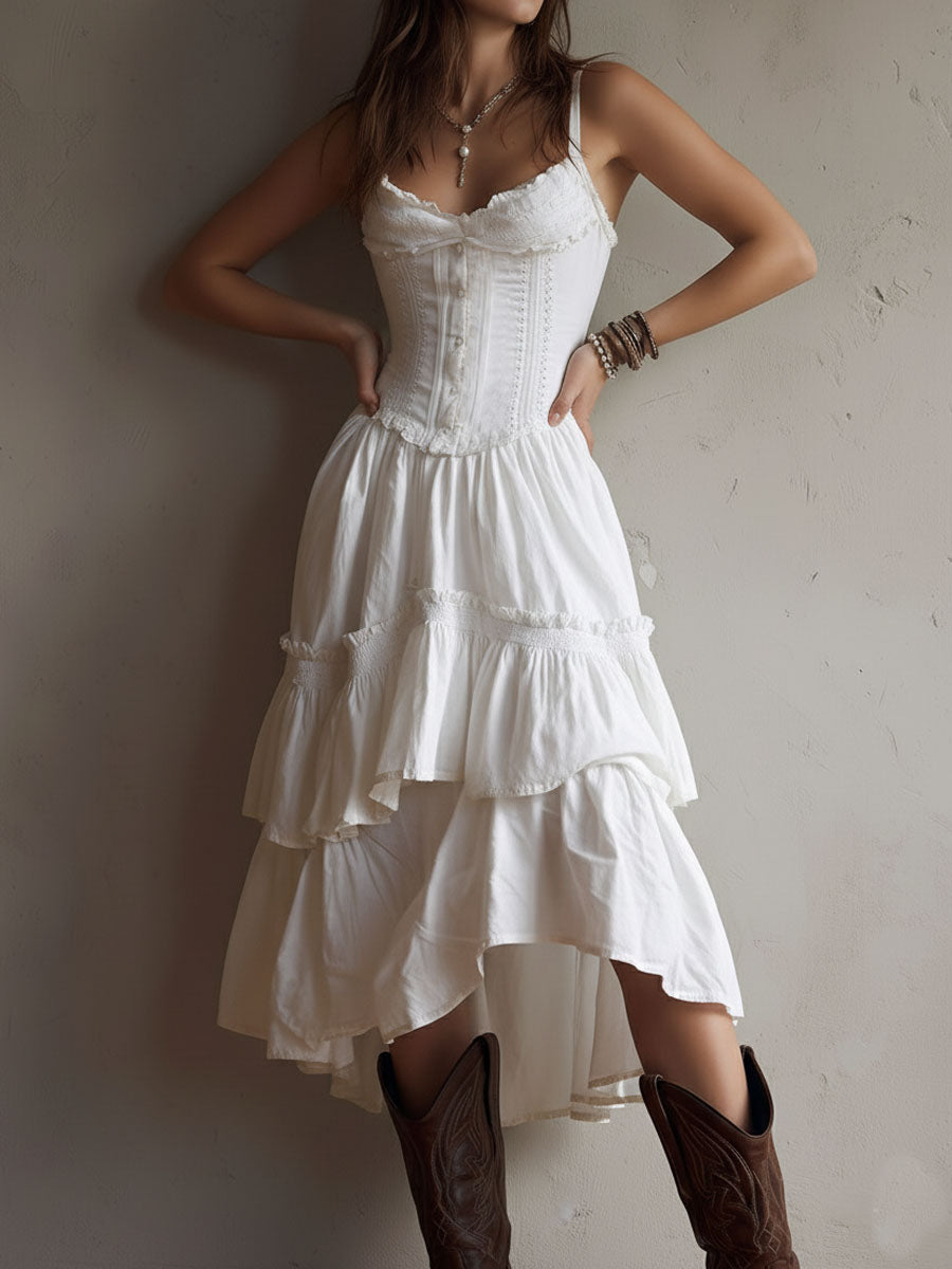 LANA | BOHO CORSET MIDI DRESS