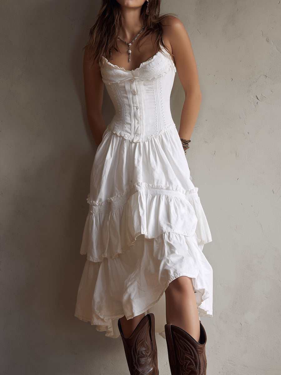 LANA | BOHO CORSET MIDI DRESS
