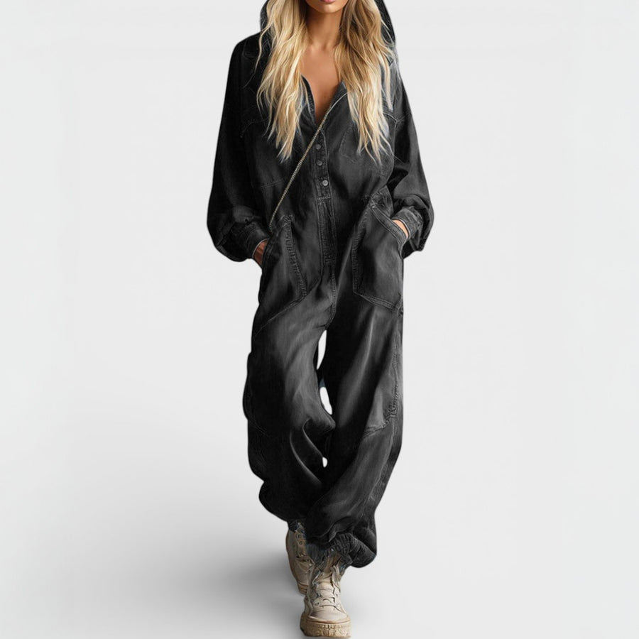 SOFIA | RELAXED DENIM UTILITY JUMPSUIT