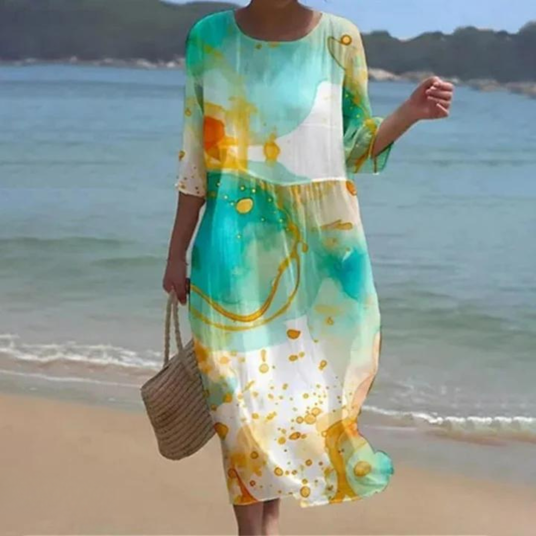 GRACE | FLOWY MIDI DRESS WITH TUMMY COVERAGE