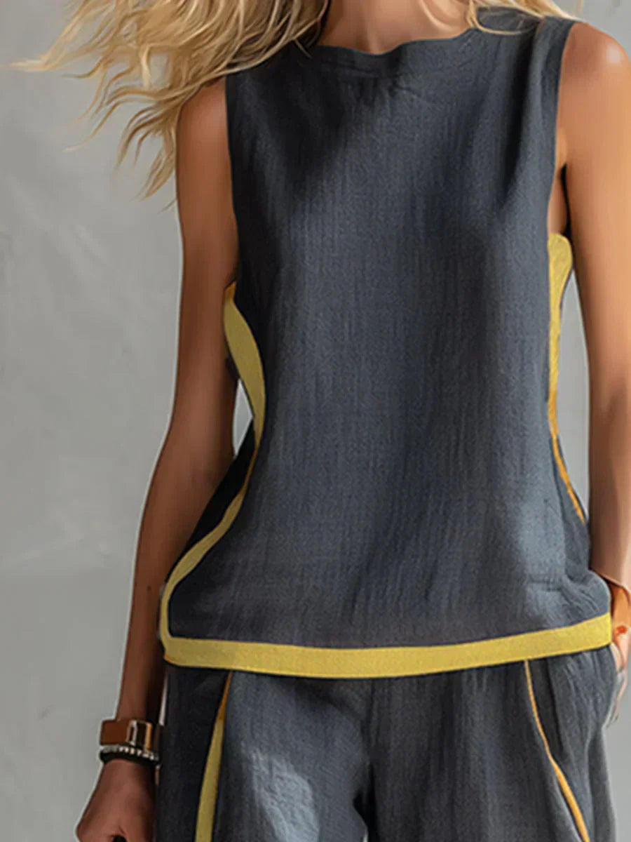 LEILA | ELEGANT COTTON & LINEN TWO-PIECE SET