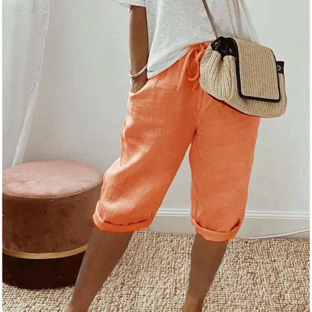 NORELLE | SOFT TAILORED CAPRI SHORTS