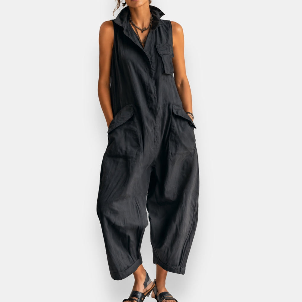 RHIANNE | SLEEVELESS CARGO JUMPSUIT