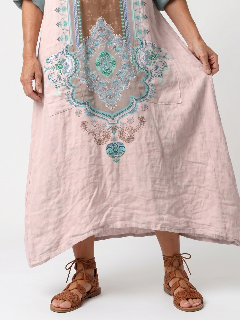 ISABELLA | DESIGNER PANEL RELAXED POCKET MIDI DRESS