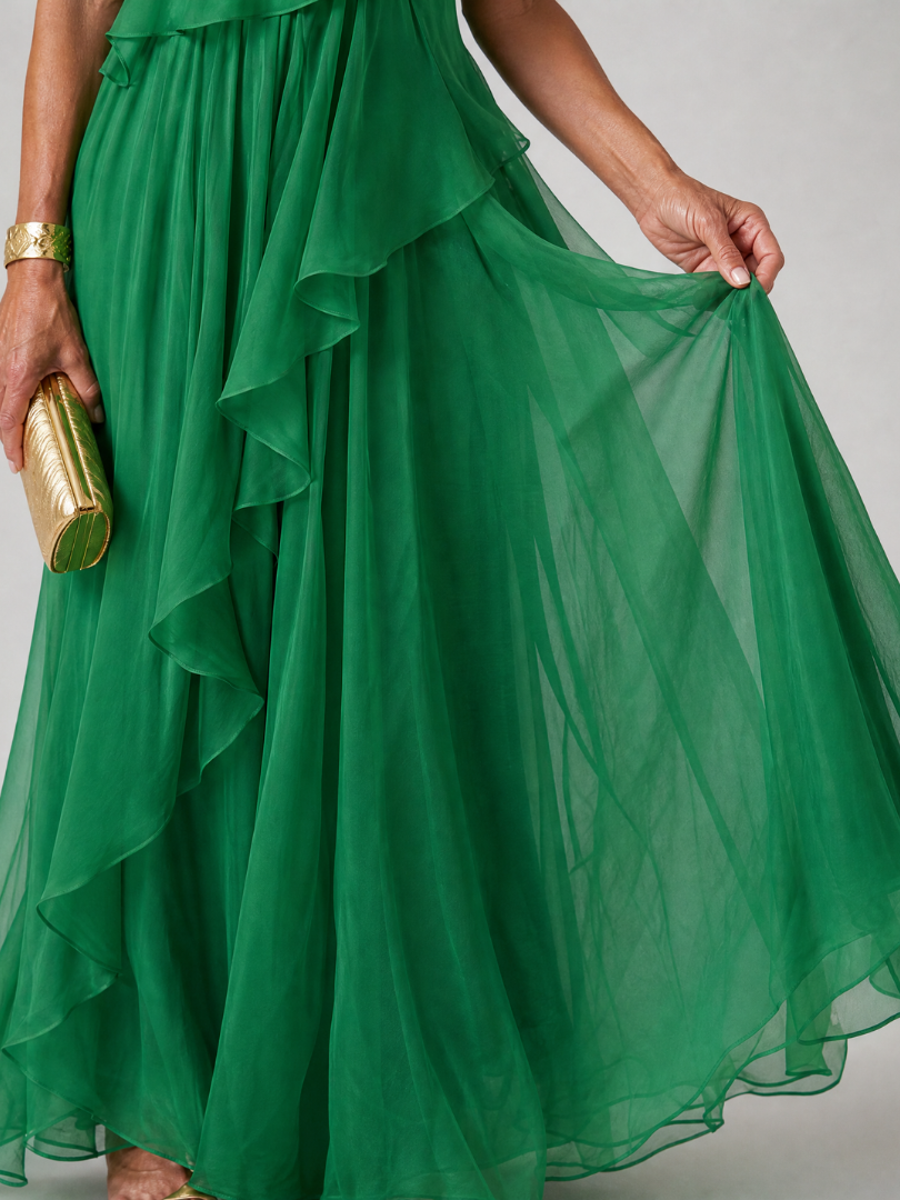 AMELIA | ELEGANT RUFFLE MAXI DRESS