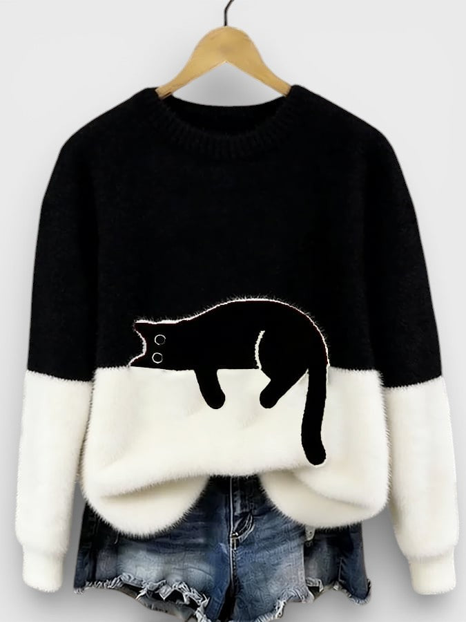 LINDA | GRAPHIC CAT PRINT HOODIE