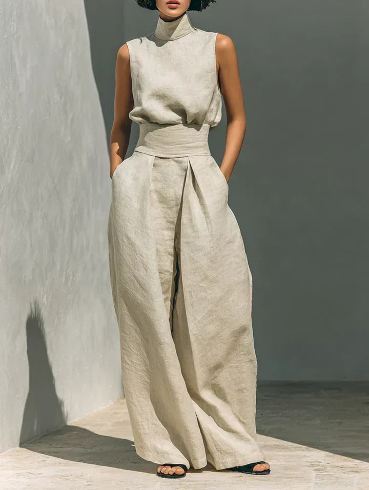 CRISTINA | MINIMALIST COTTON & LINEN TWO-PIECE SET