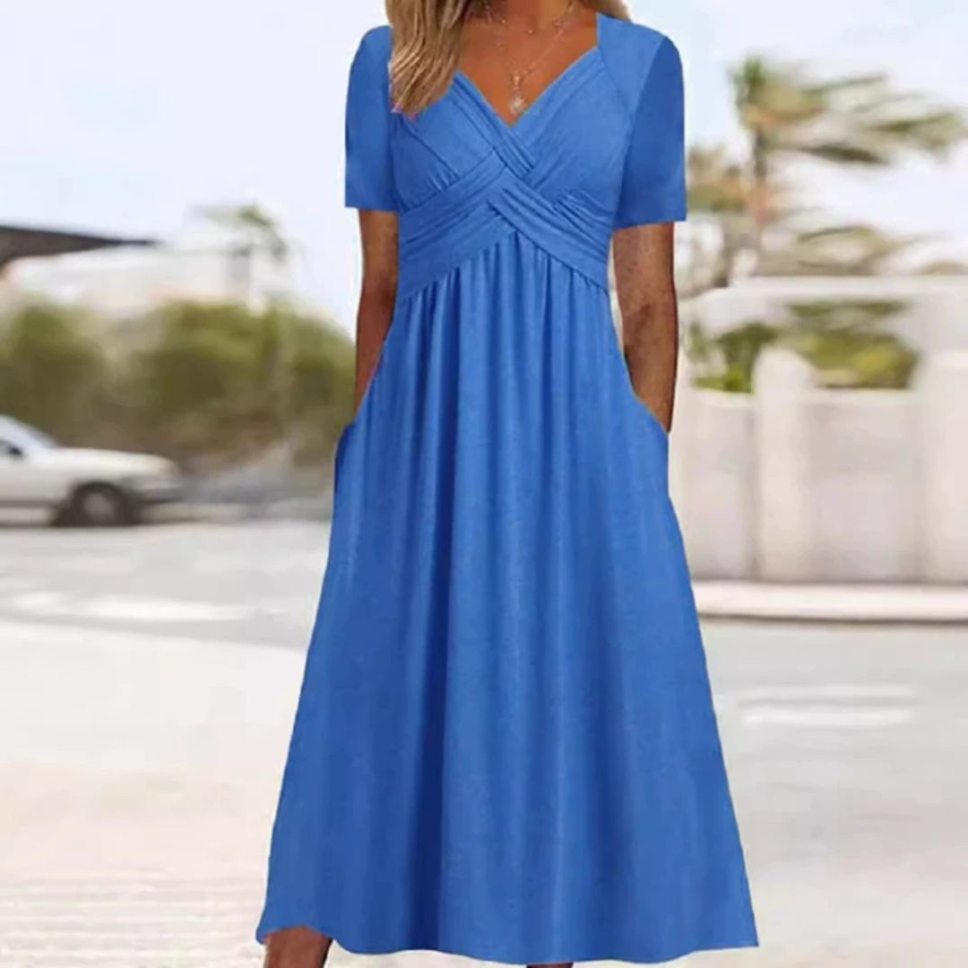 HELEN | FLATTERING MIDI DRESS WITH TUMMY COVERAGE