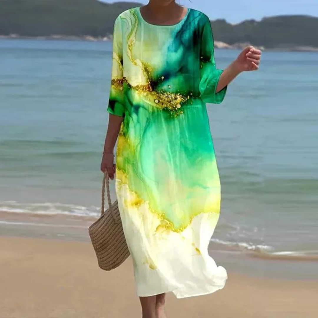GRACE | FLOWY MIDI DRESS WITH TUMMY COVERAGE
