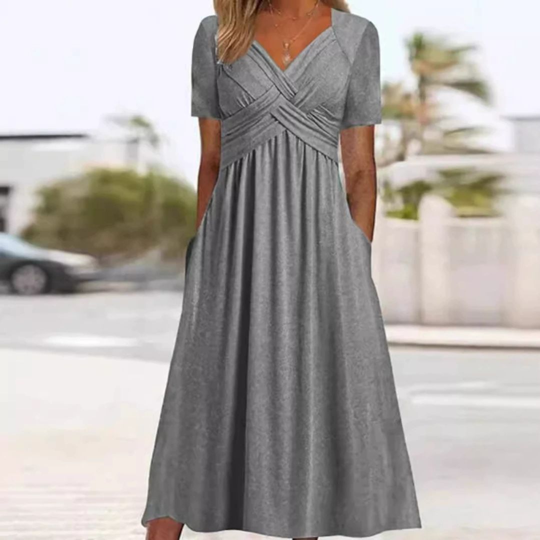 HELEN | FLATTERING MIDI DRESS WITH TUMMY COVERAGE