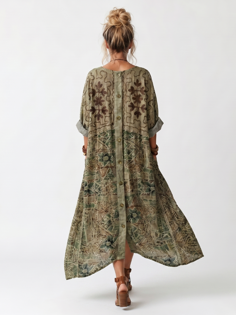 ADRIANA | BUTTON FRONT OVERSIZED POCKET MIDI DRESS