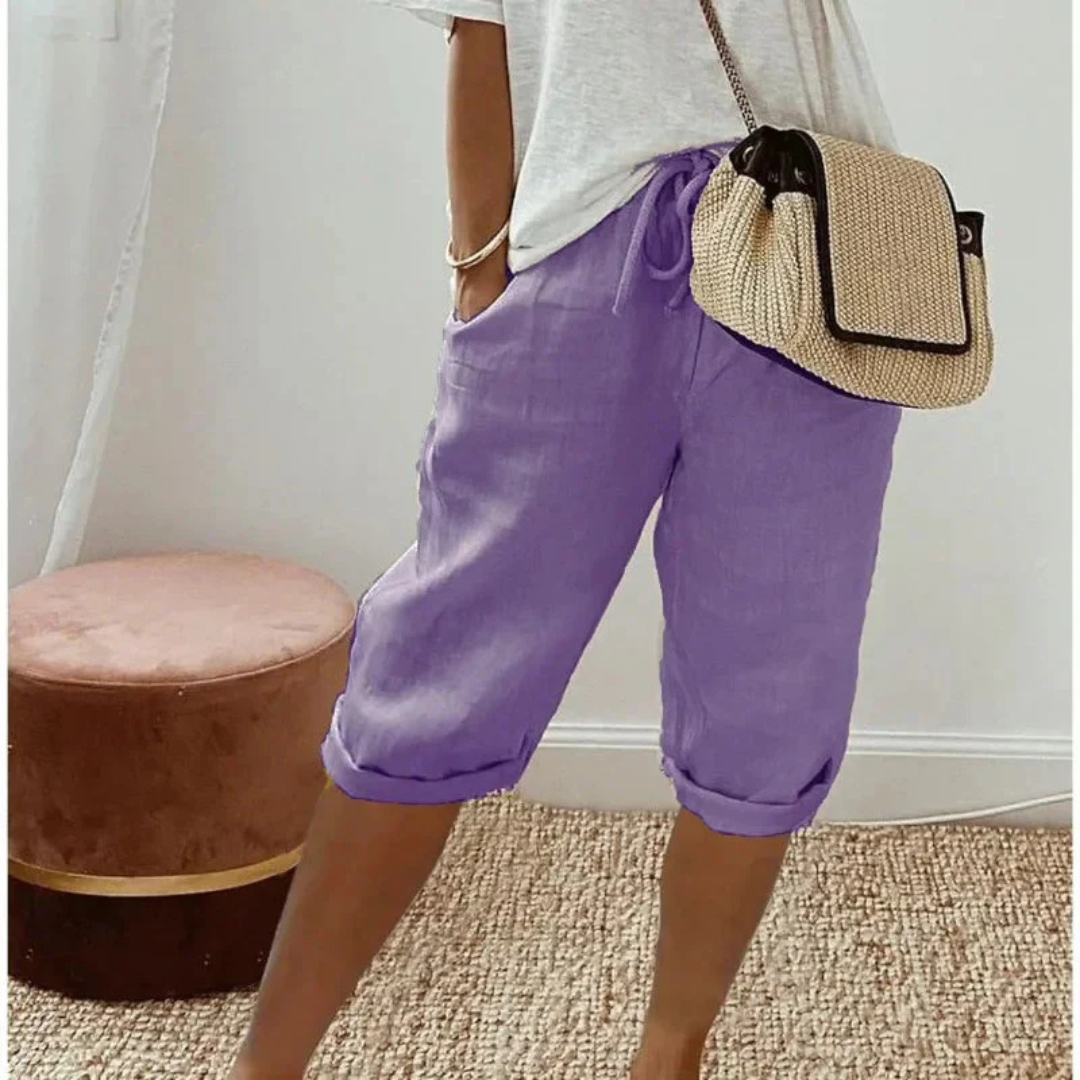 NORELLE | SOFT TAILORED CAPRI SHORTS