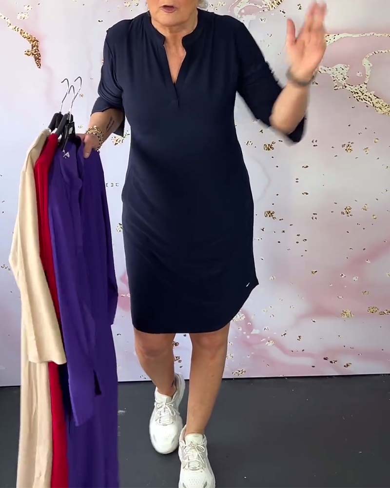 CHARLOTTE | ELEGANT V-NECK CASUAL DRESS
