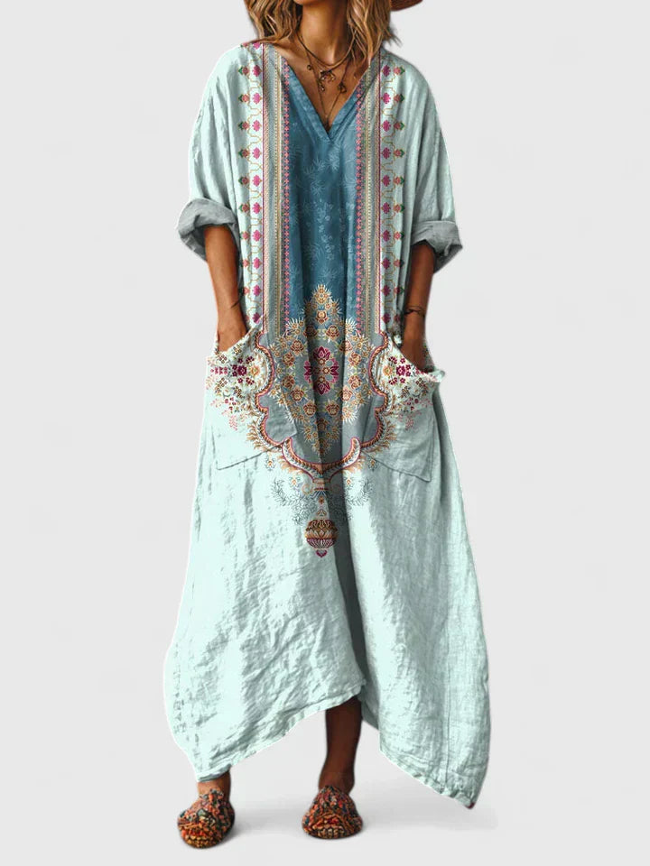 KIRSTY | STYLISH TUMMY COVERING V-NECK DRESS