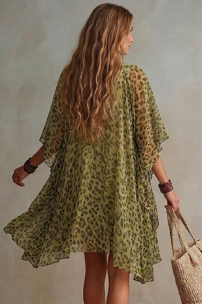 AURORE | AIRY LEOPARD PRINT CHIFFON DRESS