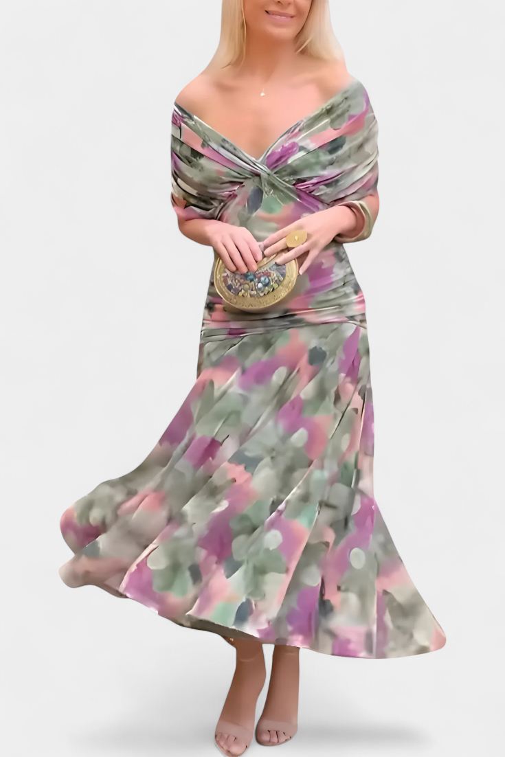 SERENA | ELEGANT DRAPED EVENING DRESS