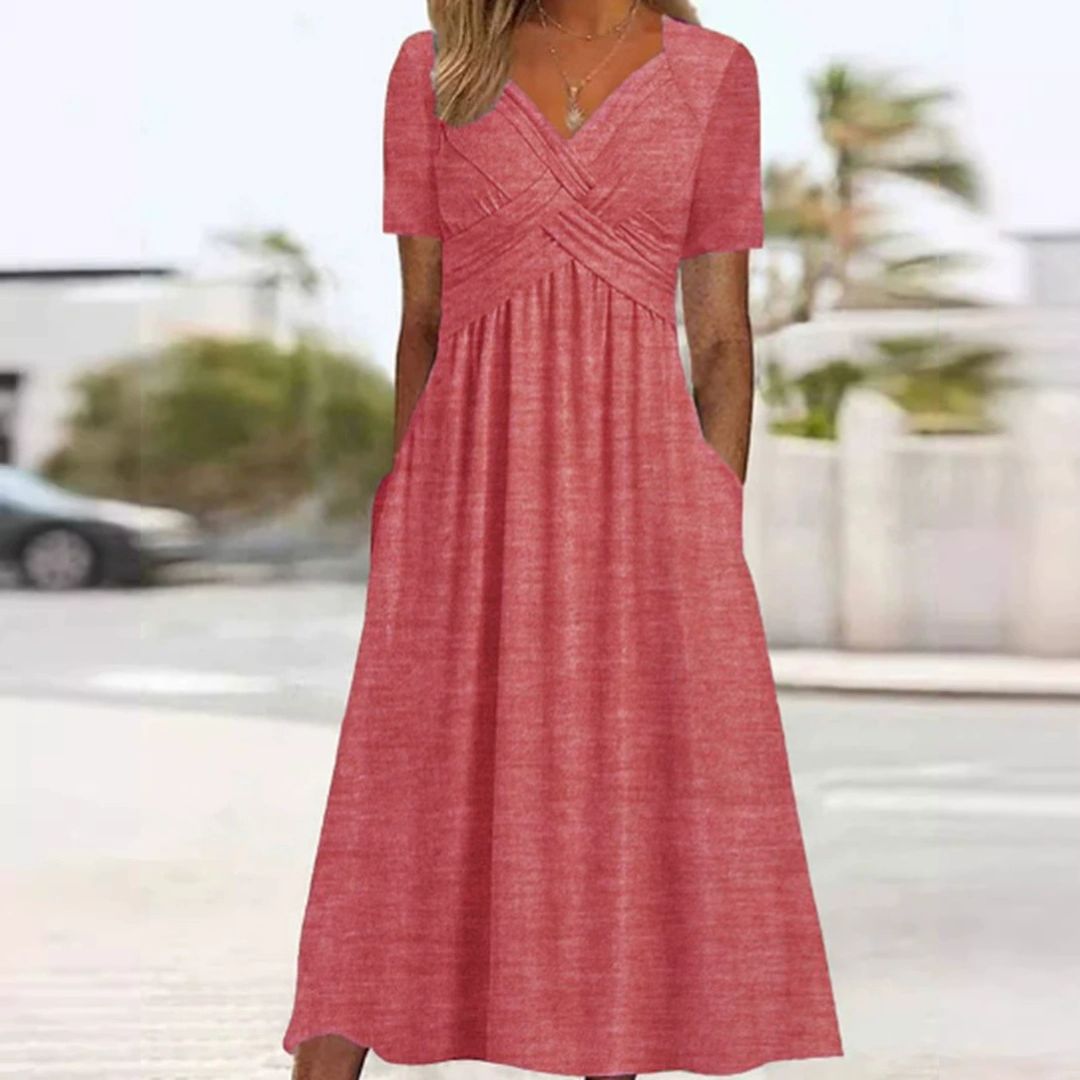 HELEN | FLATTERING MIDI DRESS WITH TUMMY COVERAGE