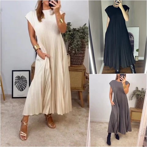 KYLIE | STYLISH TUMMY COVERING PLEATED DRESS