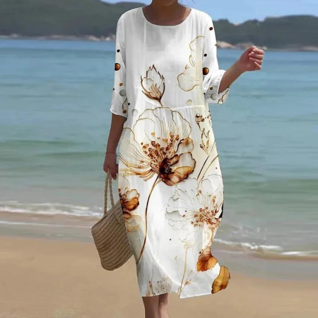 GRACE | FLOWY MIDI DRESS WITH TUMMY COVERAGE