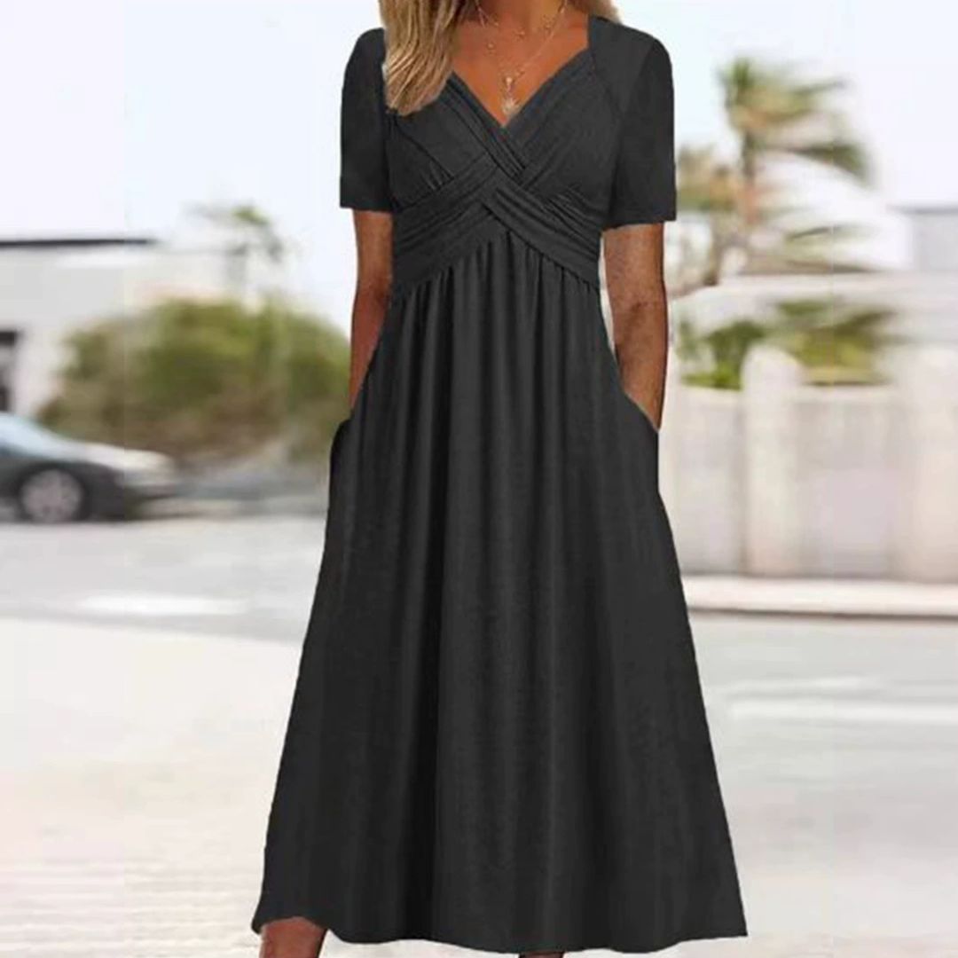 HELEN | FLATTERING MIDI DRESS WITH TUMMY COVERAGE