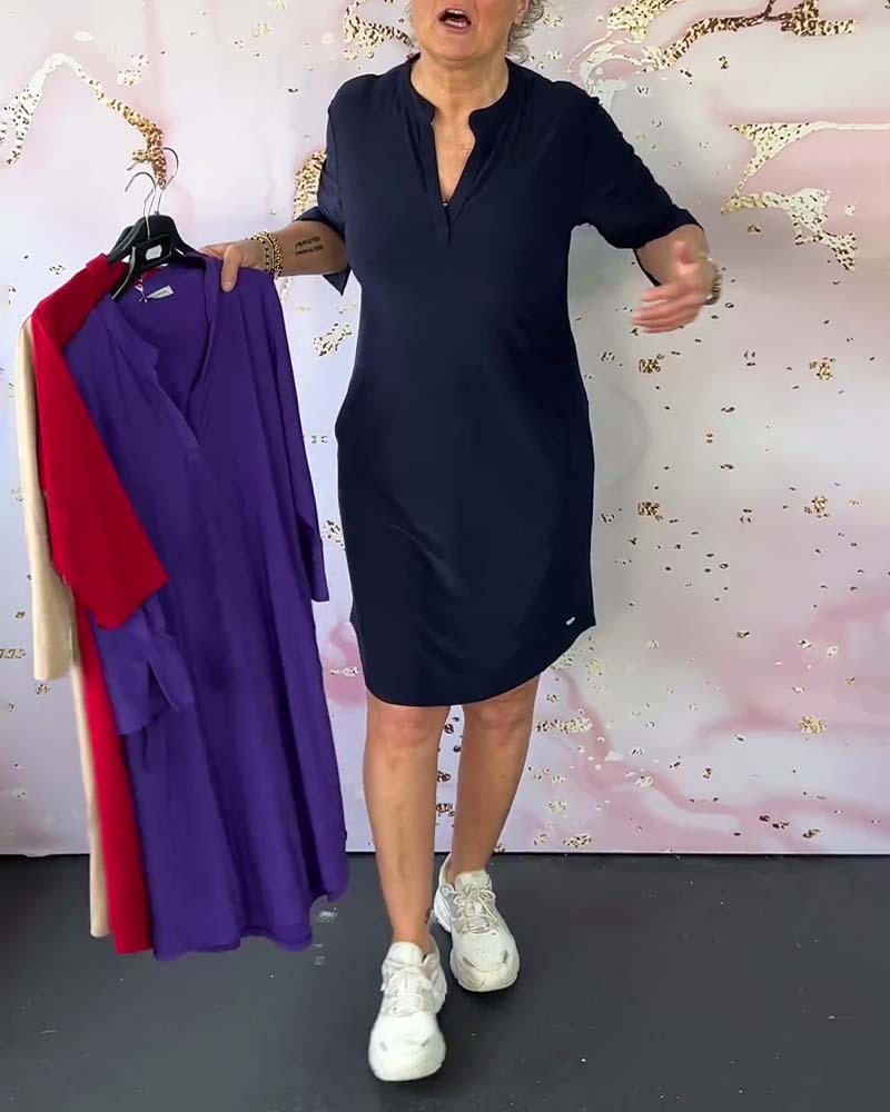 CHARLOTTE | ELEGANT V-NECK CASUAL DRESS