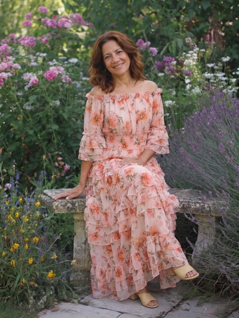 ADELHEID | OFF SHOULDER FLORAL RUFFLE TIERED MAXI DRESS