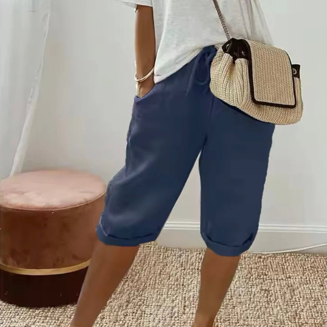 NORELLE | SOFT TAILORED CAPRI SHORTS