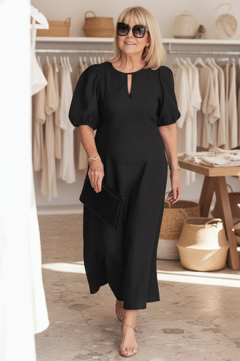 MARGARET | ELEGANT MIDI DRESS WITH TUMMY COVERAGE