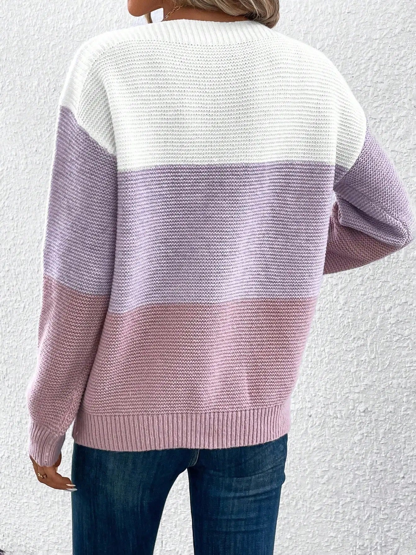 LYDIA | SOFT COLOUR BLOCK KNITTED SWEATER