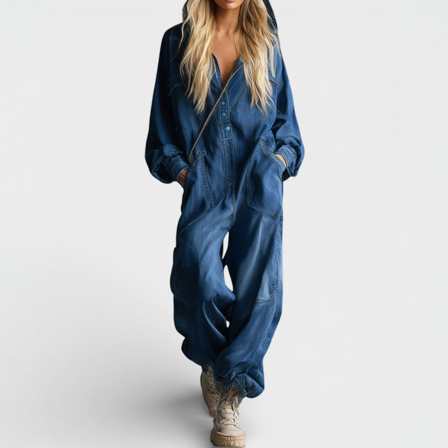 SOFIA | RELAXED DENIM UTILITY JUMPSUIT