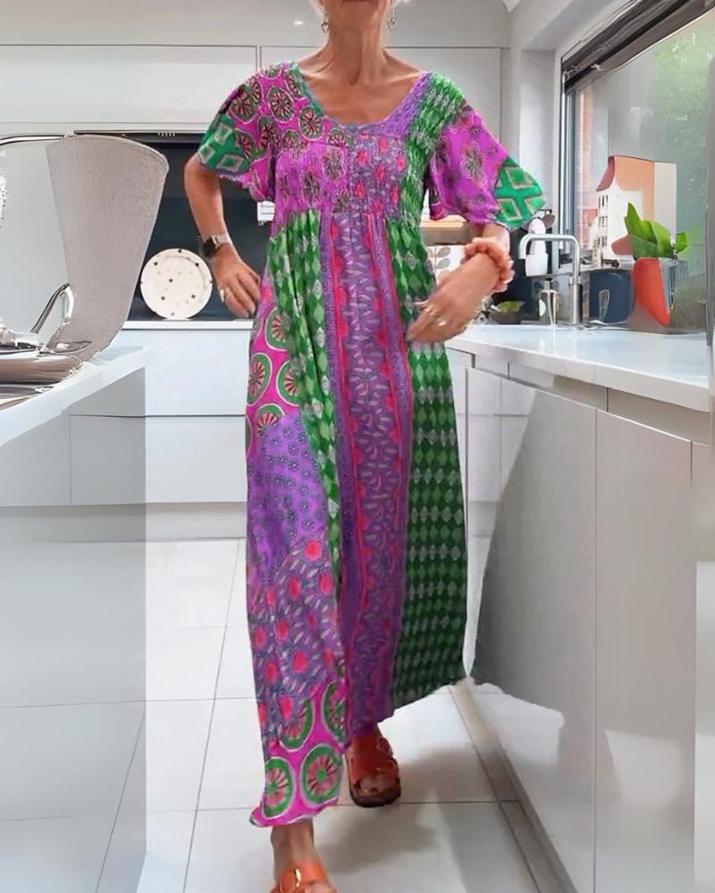 ADDISON | COLORFUL BOHEMIAN TUMMY COVERING DRESS