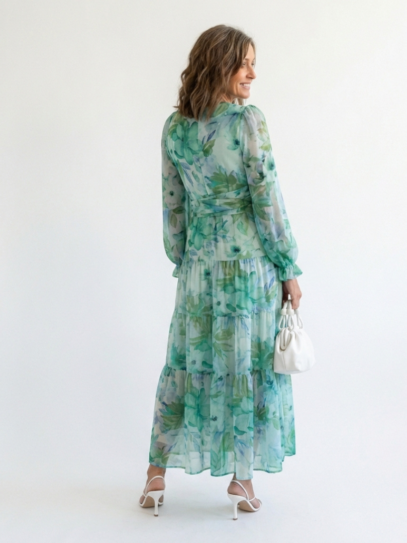 KALLIOPE | ELEGANT TUMMY COVERING FLORAL MAXI DRESS