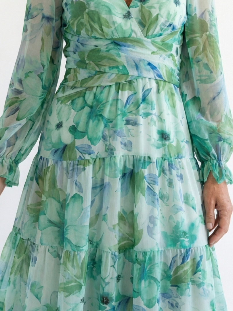 KALLIOPE | ELEGANT TUMMY COVERING FLORAL MAXI DRESS