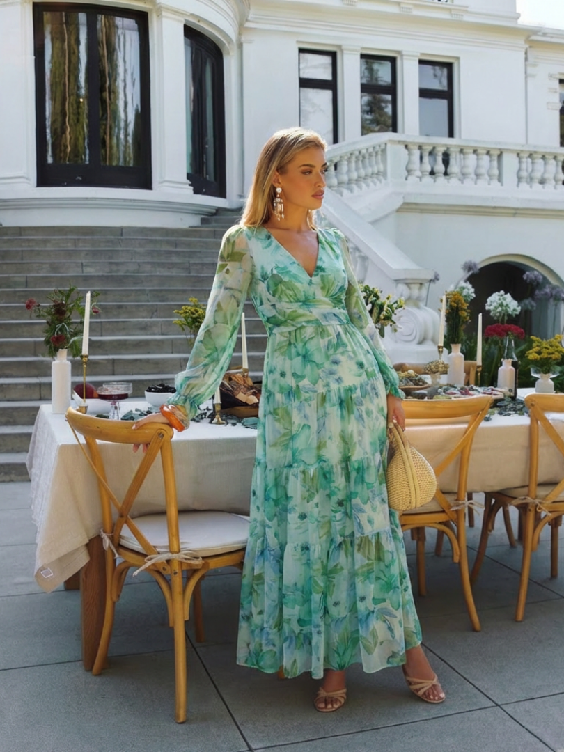 KALLIOPE | ELEGANT TUMMY COVERING FLORAL MAXI DRESS