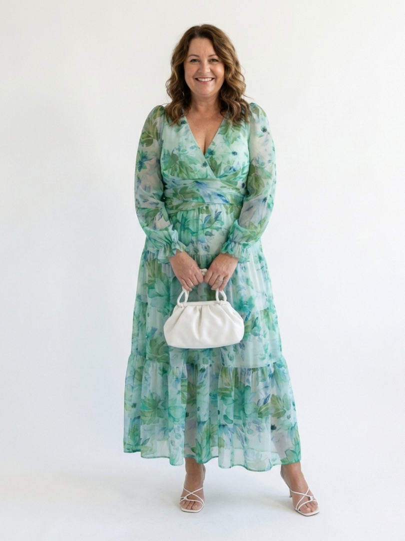 KALLIOPE | ELEGANT TUMMY COVERING FLORAL MAXI DRESS