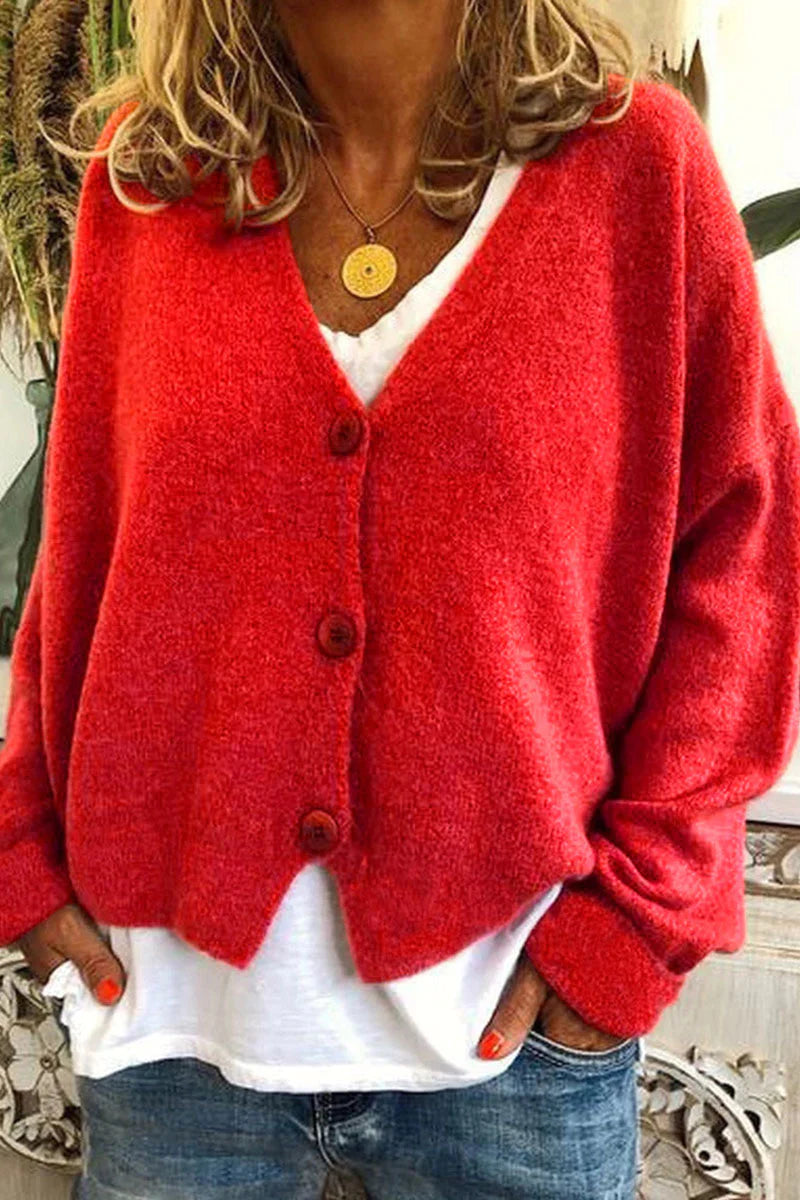 KIARA | KNITTED V-NECK PATCHWORK VEST