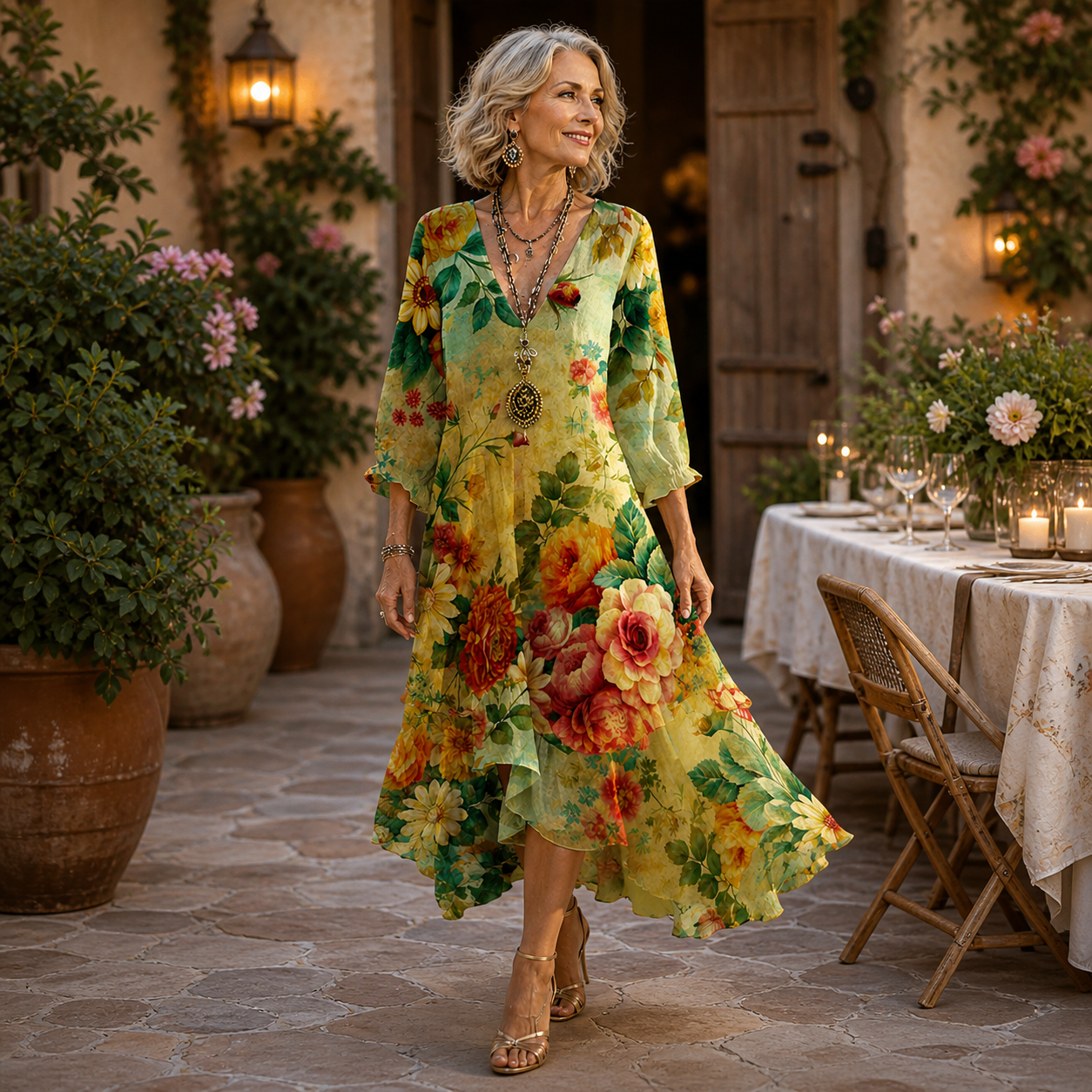 JANESSA | EFFORTLESS FLORAL MIDI DRESS